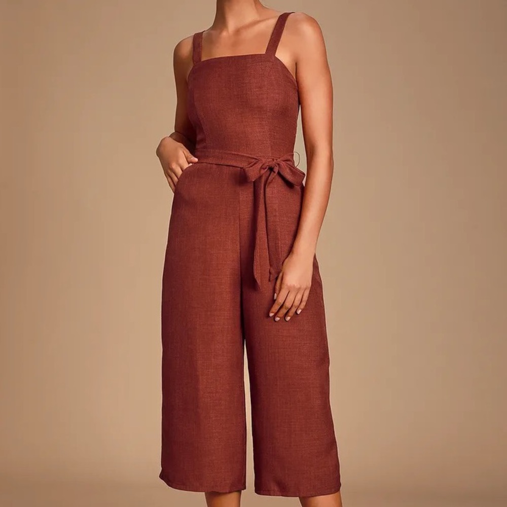 Morning Marigold Brick Red Jumpsuit